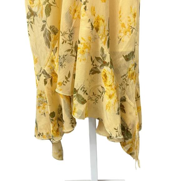Abercrombie & Fitch Yellow Floral Maxi Dress Medium - Picture 8 of 13